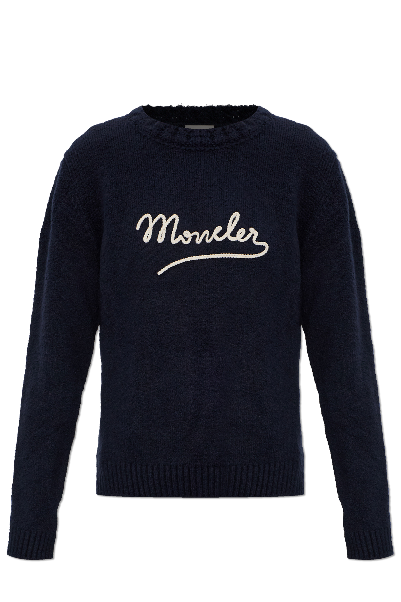 Navy blue Sweater with embroidered logo Moncler - Vitkac Italy
